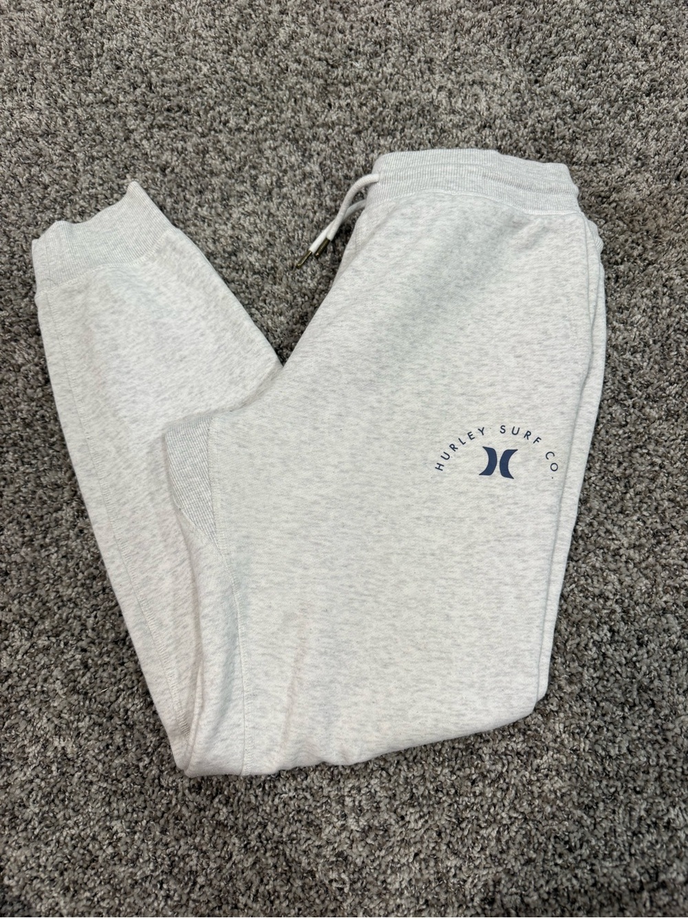 Hurley Light Gray Sweat Joggers with Navy Logo